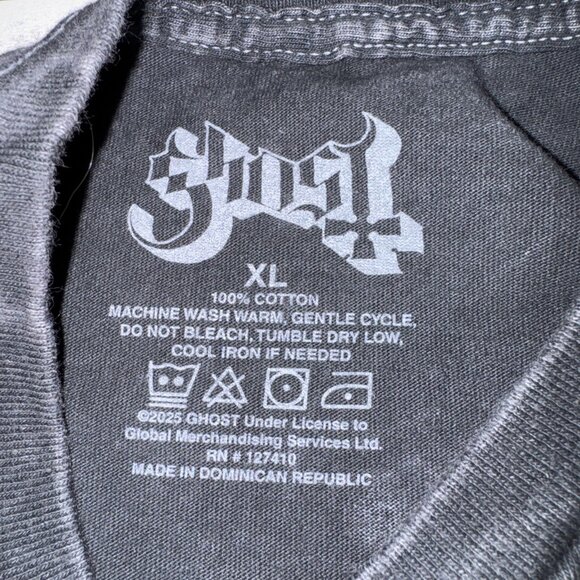 Ghost Metal Logo & Grucifix' (Black) T-Shirt - Eye Drop Select NEW - Picture 7 of 7